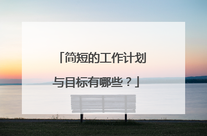 简短的工作计划与目标有哪些？