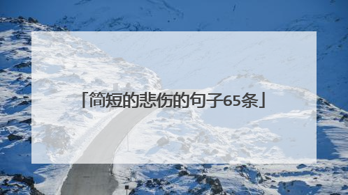 简短的悲伤的句子65条