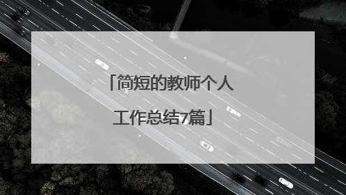 简短的教师个人工作总结7篇