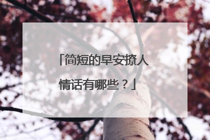 简短的早安撩人情话有哪些？