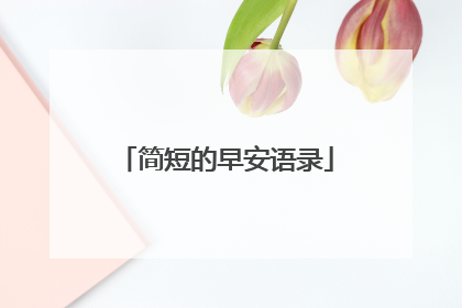 简短的早安语录