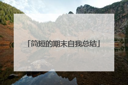 简短的期末自我总结