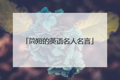 简短的英语名人名言