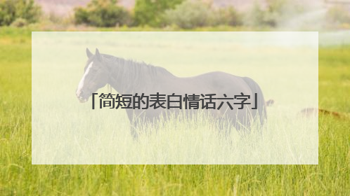 简短的表白情话六字