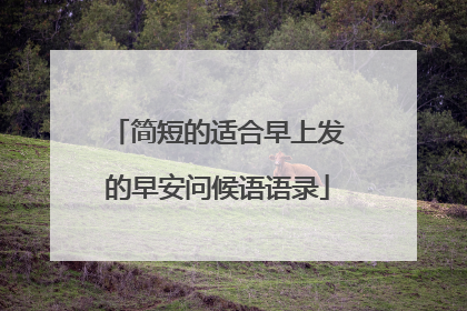 简短的适合早上发的早安问候语语录