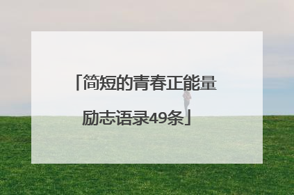 简短的青春正能量励志语录49条
