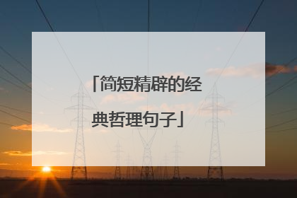 简短精辟的经典哲理句子