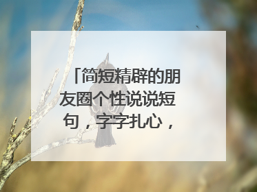 简短精辟的朋友圈个性说说短句,字字扎心,句句入骨