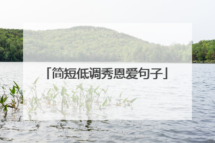 简短低调秀恩爱句子