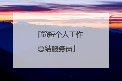 简短个人工作总结服务员