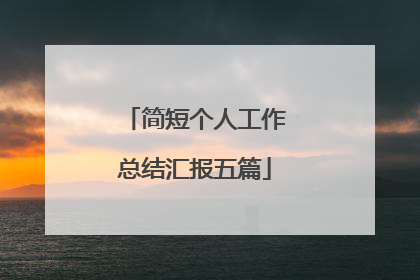 简短个人工作总结汇报五篇
