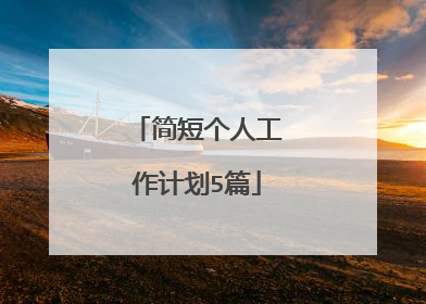 简短个人工作计划5篇