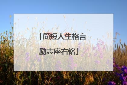 简短人生格言励志座右铭