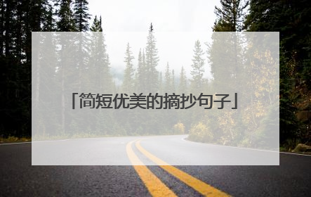 简短优美的摘抄句子