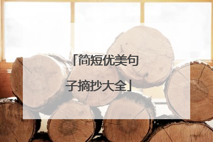 简短优美句子摘抄大全