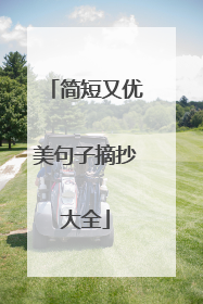 简短又优美句子摘抄大全
