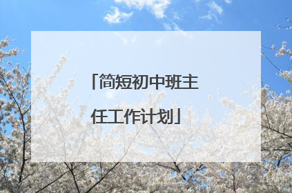 简短初中班主任工作计划