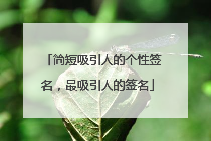 简短吸引人的个性签名,最吸引人的签名