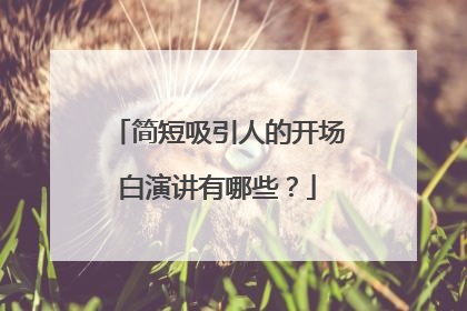 简短吸引人的开场白演讲有哪些?