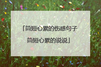 简短心累的伤感句子 简短心累的说说