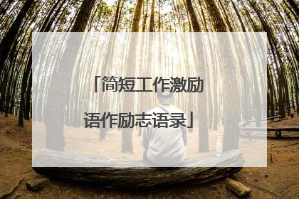 简短工作激励语作励志语录