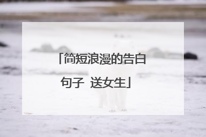 简短浪漫的告白句子 送女生