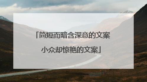简短而暗含深意的文案 小众却惊艳的文案