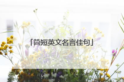 简短英文名言佳句