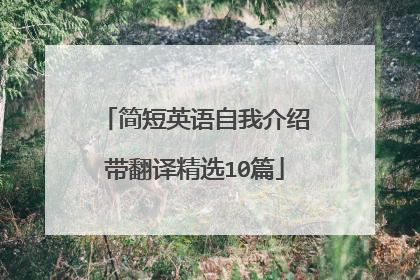 简短英语自我介绍带翻译精选10篇