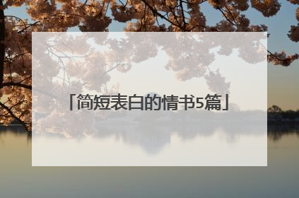 简短表白的情书5篇