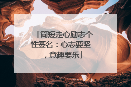 简短走心励志个性签名：心志要坚，意趣要乐