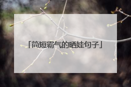 简短霸气的晒娃句子