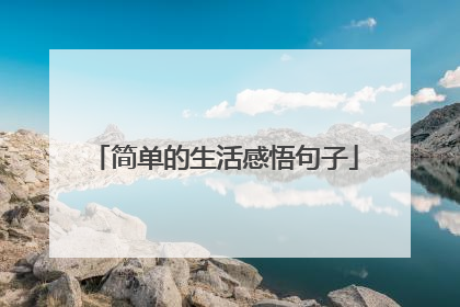 简单的生活感悟句子