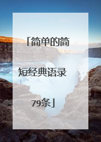 简单的简短经典语录79条