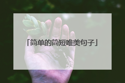 简单的简短唯美句子