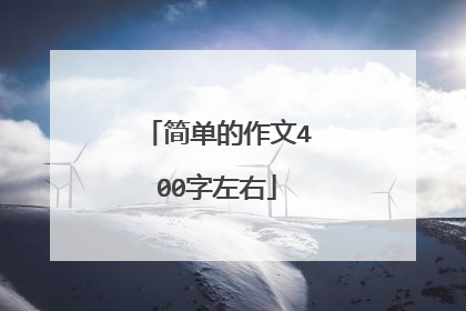 简单的作文400字左右