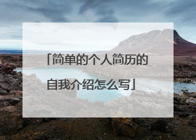 简单的个人简历的自我介绍怎么写