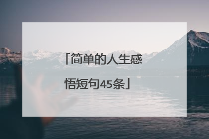 简单的人生感悟短句45条