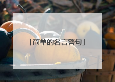 简单的名言警句