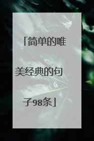 简单的唯美经典的句子98条