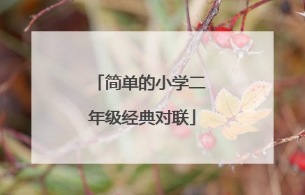 简单的小学二年级经典对联