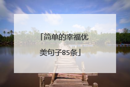简单的幸福优美句子85条