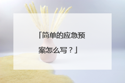 简单的应急预案怎么写？
