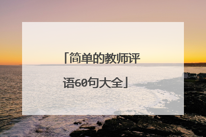 简单的教师评语60句大全