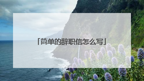 简单的辞职信怎么写