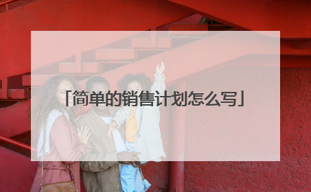 简单的销售计划怎么写