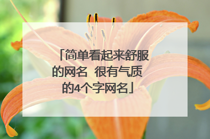 简单看起来舒服的网名 很有气质的4个字网名