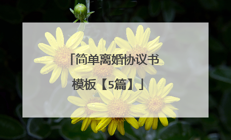 简单离婚协议书模板【5篇】