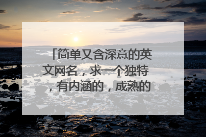 简单又含深意的英文网名，求一个独特，有内涵的，成熟的英文网名！