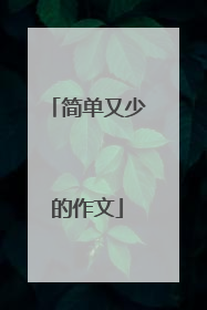 简单又少的作文